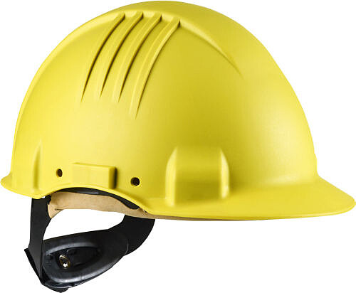 3M™ G3501 Schutzhelm High Heat, unbelüftet, Ratsche, Lederschweissband, gelb 