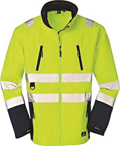 Warnschutz-Softshelljacke PITTSBURGH, warngelb/navy, Gr. 4XL 