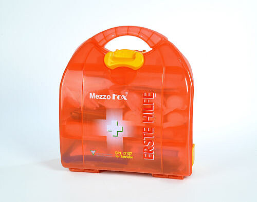 Verbandkasten Mezzo Fox DIN 13157, orange-transluzent 