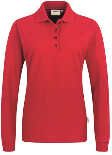 Damen Longsleeve-Poloshirt Mikralinar® 215, rot, Gr. 6XL 