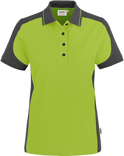 Damen Poloshirt Contrast Mikralinar® 239, kiwi/​anthrazit, Gr. 4XL