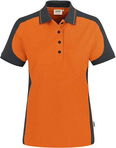 Damen Poloshirt Contrast Mikralinar® 239, orange/anthrazit, Gr. 4XL 