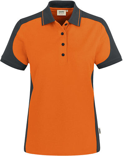 Damen Poloshirt Contrast Mikralinar® 239, orange/anthrazit, Gr. M 