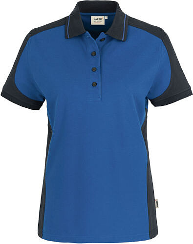 Damen Poloshirt Contrast Mikralinar® 239, royalblau/​anthrazit, Gr. 4XL