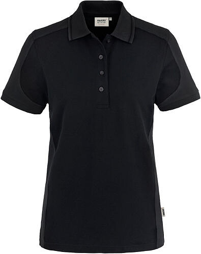 Damen Poloshirt Contrast Mikralinar® 239, schwarz/anthrazit, Gr. L 