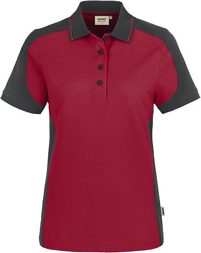 Damen Poloshirt Contrast Mikralinar® 239, weinrot/anthrazit, Gr. XL 