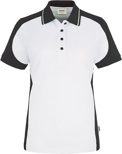 Damen Poloshirt Contrast Mikralinar® 239, weiß/anthrazit, Gr. 2XL 