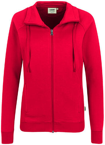 Damen Sweatjacke College 406, rot, Gr. L 