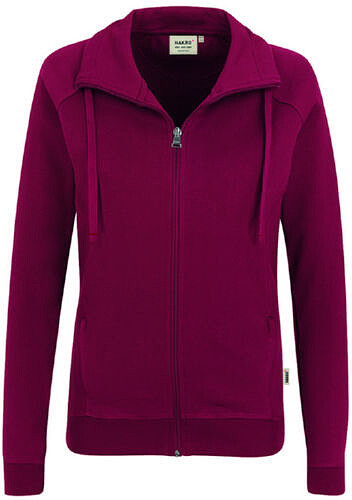 Damen Sweatjacke College 406, weinrot, Gr. 2XL