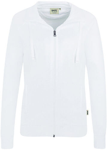 Damen Sweatjacke College 406, weiß, Gr. XS