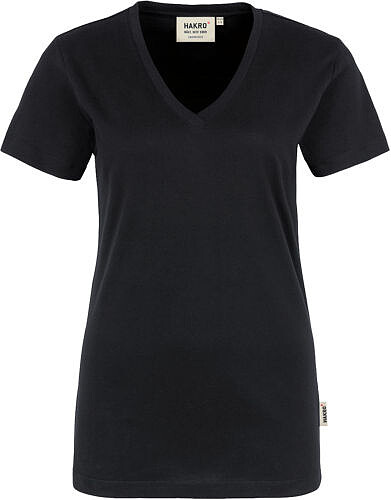 Damen V-Shirt Classic 126, schwarz, Gr. M 