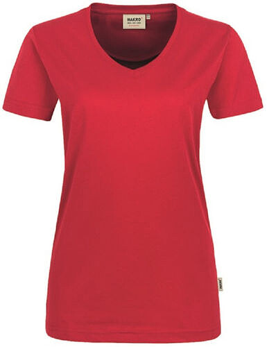 Damen V-Shirt Mikralinar® 181, rot, Gr. S 