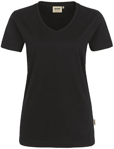Damen V-Shirt Mikralinar® 181, schwarz, Gr. M 