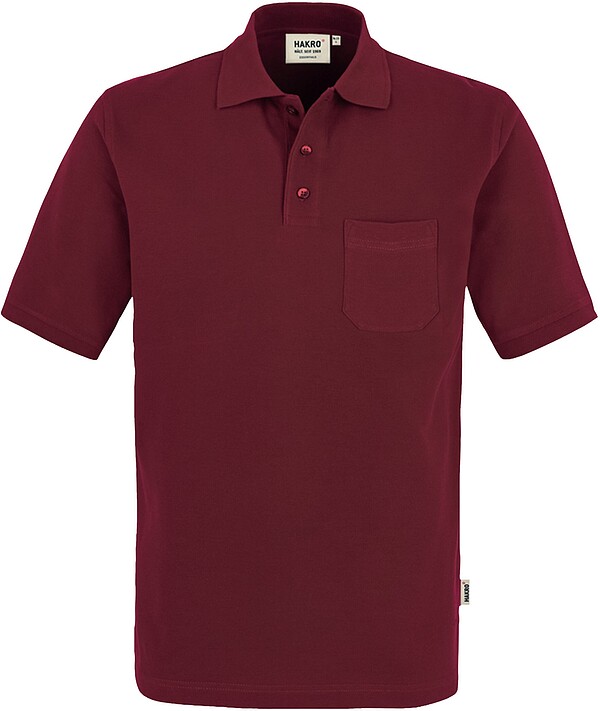 Pocket-Poloshirt Top 802, weinrot, Gr. S 