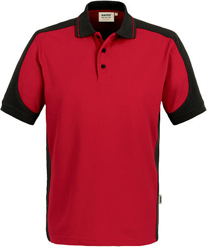Poloshirt Contrast Mikralinar® 839, rot/​anthrazit, Gr. XS