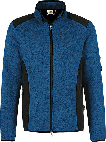 Strickfleecejacke Dawson 836, royalblau meliert, Gr. 3XL