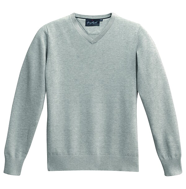 V-Pullover Premium-Cotton 143, grau meliert, Gr. 2xL 