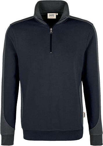 Zip-Sweatshirt Contrast Mikralinar® 476, tinte/anthrazit, Gr. 2XL 