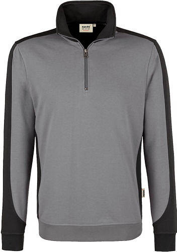 Zip-Sweatshirt Contrast Mikralinar® 476, titan/anthrazit, Gr. 2XL 