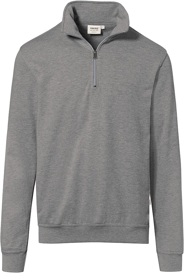 Zip-​Sweatshirt Premium 451, grau meliert, Gr. M