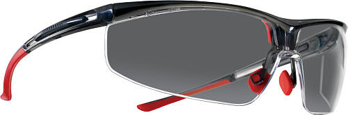 Schutzbrille Adaptec™, schmale Größe, PC, grau, HS, rot/schwarz 