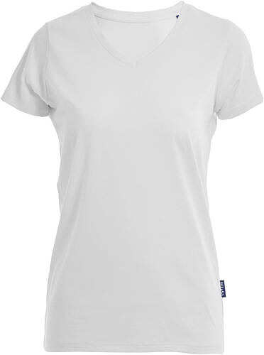 Damen Luxury V-Neck T-Shirt, weiß, Gr. 2XL 