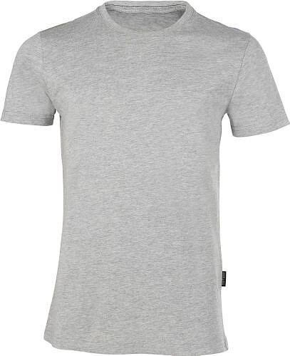 Herren Luxury Roundneck T-​Shirt, grau-​meliert, Gr. 4XL