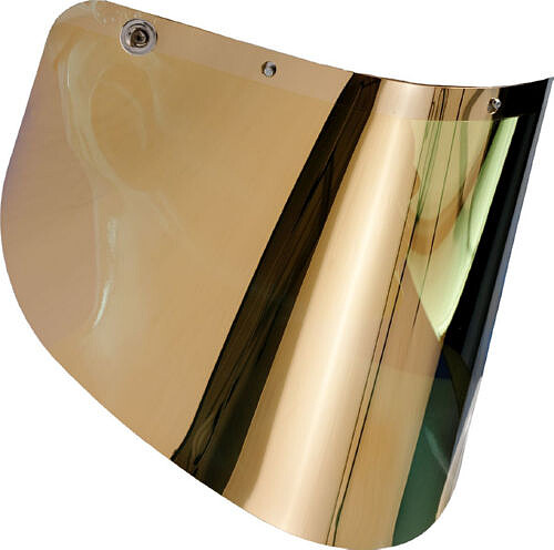 Hitzeschutz-Weitwinkelscheibe, PC, goldbedampft, versiegelt, 500 x 250 x 1 mm 