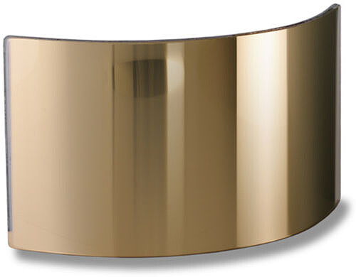 Hitzeschutz-Weitwinkelscheibe, Verbundglas, gebogen, gold, 100 x 220 x 3 mm 