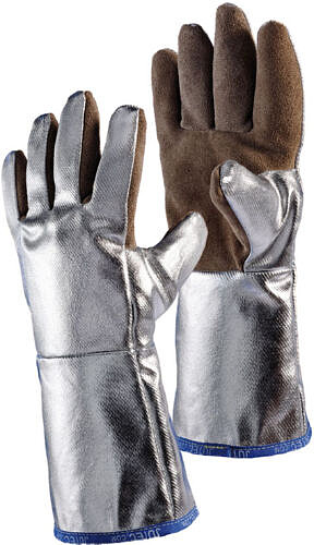 Hitzeschutzhandschuh aus Spaltleder, aluminisiert, 380 mm, Gr. 10