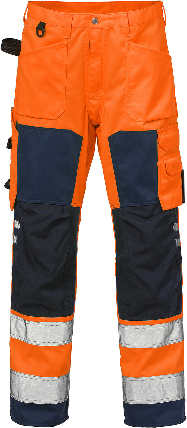 Hi-​Vis Warnschutz-​Bundhose 2026 PLU, warnorange/​marine, Gr. C46