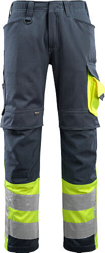 MASCOT® Leeds Hose, schwarzblau/warngelb, Schrittlänge 82 cm, Gr. C60 
