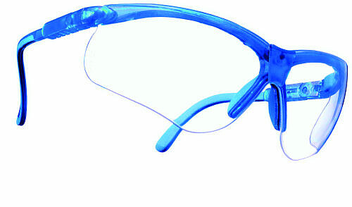 Schutzbrille PERSPECTA 010, PC - klar - blau 