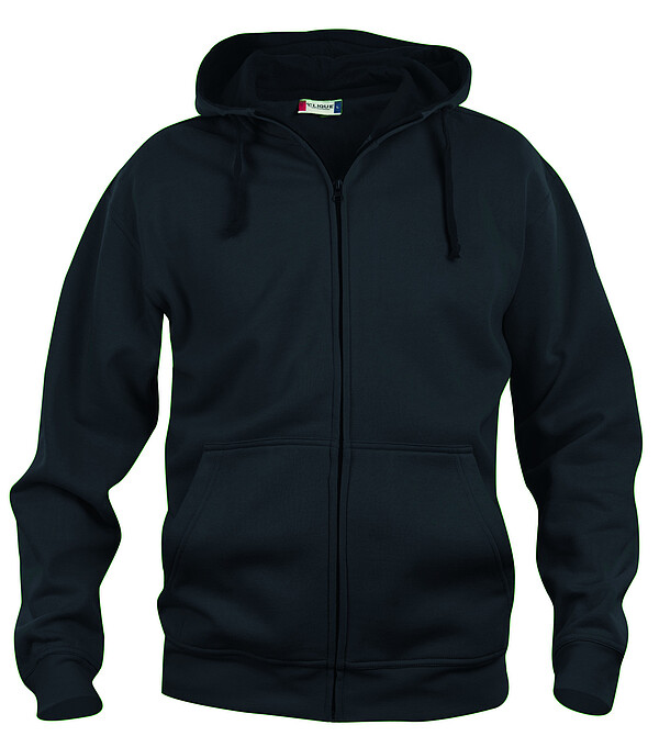 Kapuzen-​Sweatjacke Basic Hoody Full Zip, schwarz, Gr. L