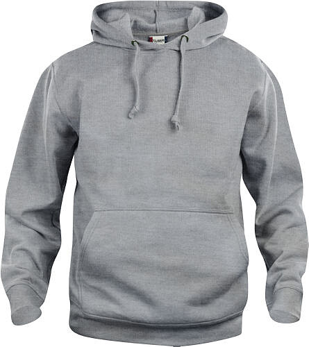 Kapuzen-Sweatshirt Basic Hoody, grau meliert, Gr. L 