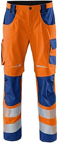 KÜBLER REFLECTIQ Warnschutz-Hose PSA 2, warnorange/kornblumenblau, Gr. 52 