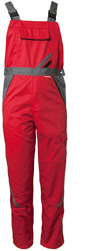 Highline Latzhose 2336, rot/schiefer/schwarz, Gr. 40 