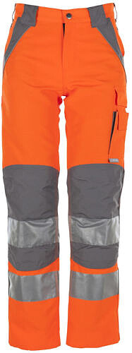 Plaline Warnschutz-Bundhose 5610, warnorange/zink, Gr. 28 