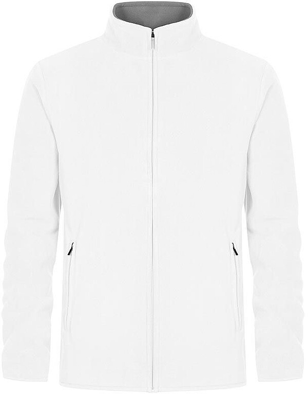 Men’s Double Fleece-​Jacket, white-​light grey, Gr. XL