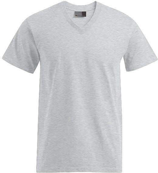 Premium V-Neck-T-Shirt, sports grey, Gr. L 