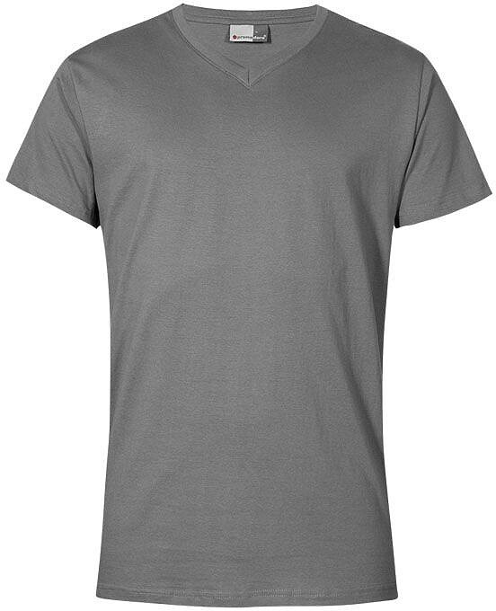 Premium V-Neck-T-Shirt, steel gray, Gr. 2XL 