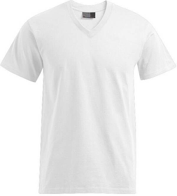 Premium V-Neck-T-Shirt, white, Gr. 4XL 