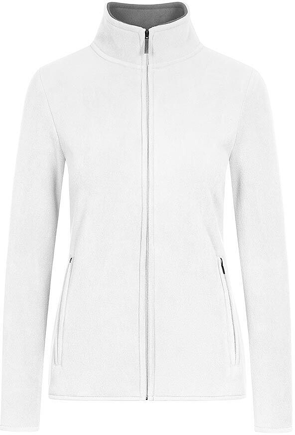 Women’s Double Fleece-Jacket, white-light grey, Gr. 3XL 