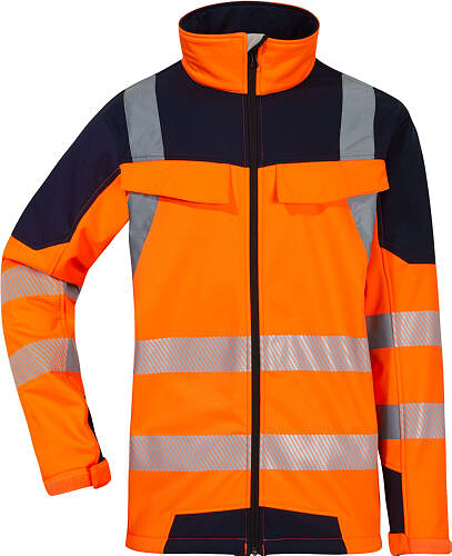 Warnschutz-Softshelljacke 5-6161WX, warnorange/marineblau, Gr. M 