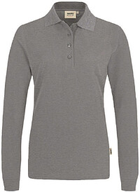 Damen Longsleeve-​Poloshirt Mikralinar® 215, grau meliert, Gr. 2XL
