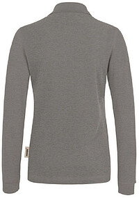 Damen Longsleeve-Poloshirt Mikralinar® 215, grau meliert, Gr. 4XL 