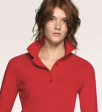 Damen Longsleeve-Poloshirt Mikralinar® 215, rot, Gr. 5XL 