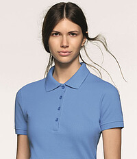 Damen Poloshirt Classic 110, ice-blue, Gr. XL 