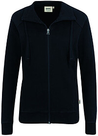 Damen Sweatjacke College 406, schwarz, Gr. M