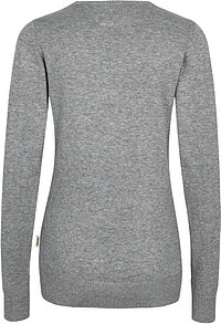 Damen V-Pullover Premium-Cotton 133, grau meliert, Gr. 2XL 